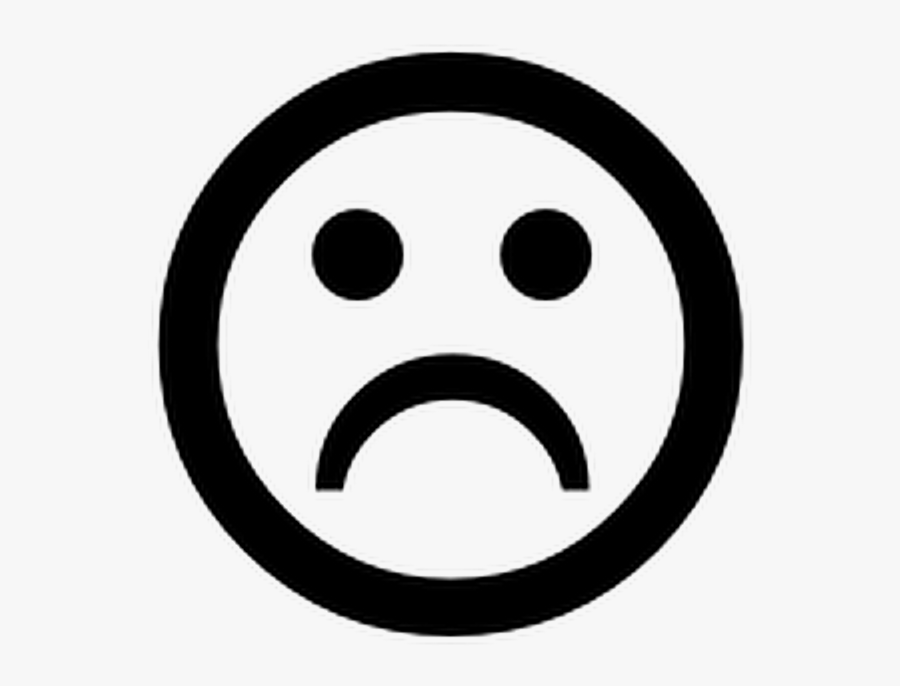 Black And White Sad Face - Frowning Emoji Black And White, Transparent Clipart