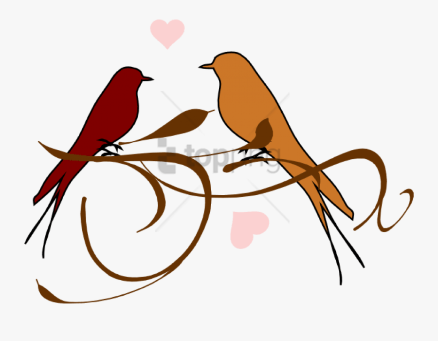 Bird,clip Art,summer Tanager,line Art - Love Birds Black And White, Transparent Clipart