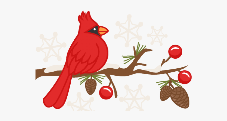 Cardinal On A Branch Clipart, Transparent Clipart
