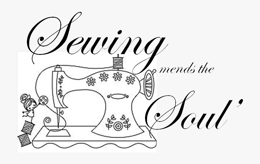 Sewing Machine Colouring Page, Transparent Clipart