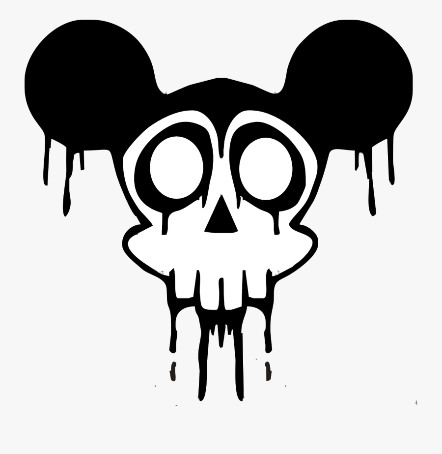 Cartoon,clip Art,bone,line Design - Skull Mickey, Transparent Clipart