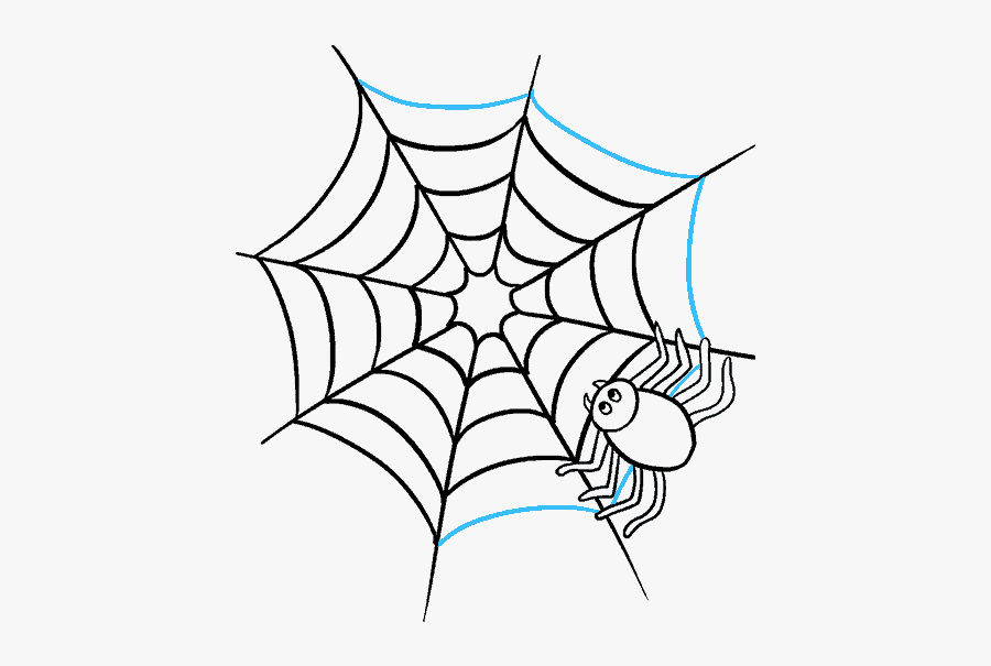 How To Draw Spider Web With Spider - Easy Spider Web Drawing, Transparent Clipart