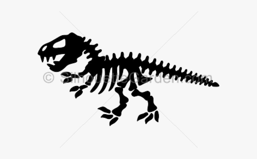 Dinosaur Bones Clip Art - Dinosaur Skeleton Silhouette, Transparent Clipart