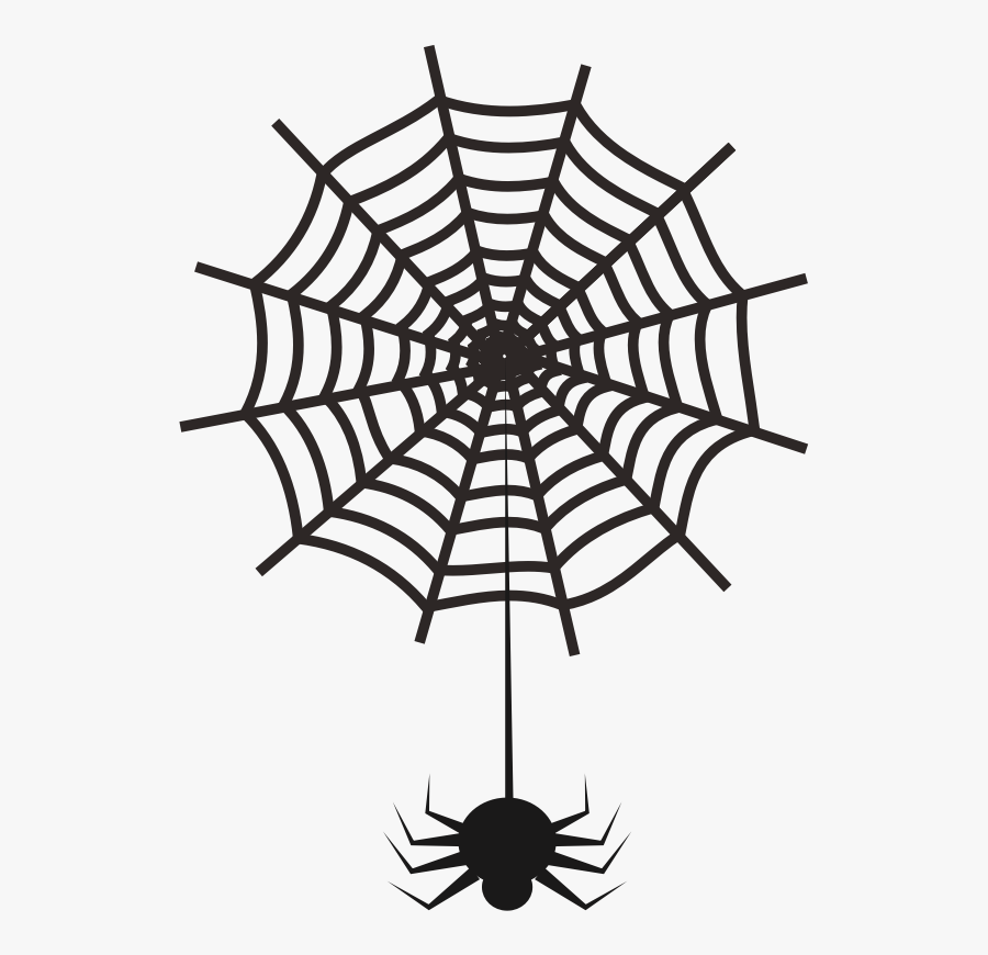 Clipart Spider And Web - Center Of Spider Web, Transparent Clipart