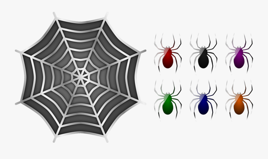 Spiders, Spider, Web, Halloween, Spiderweb, Creepy - Spider Web Rug, Transparent Clipart