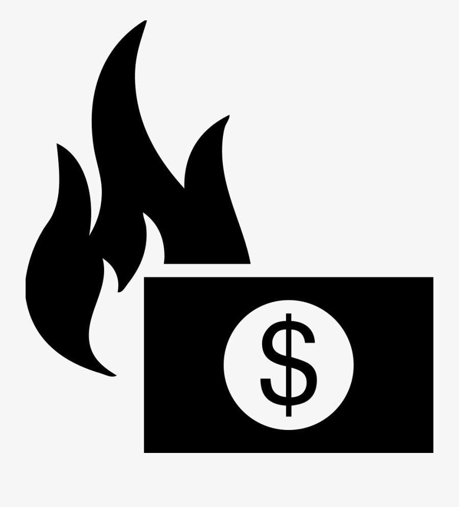 Dollar Bill On Flames - Computer, Transparent Clipart