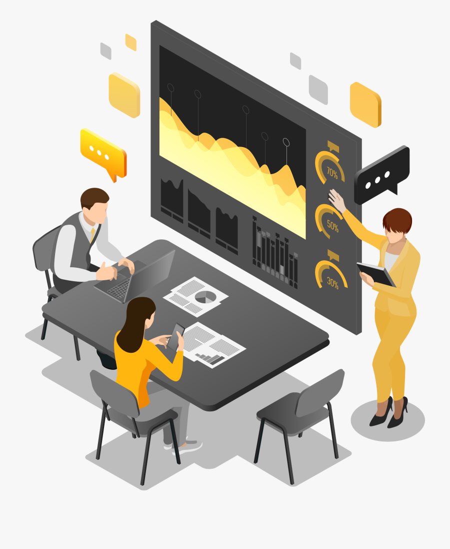 Isometric Project Management, Transparent Clipart