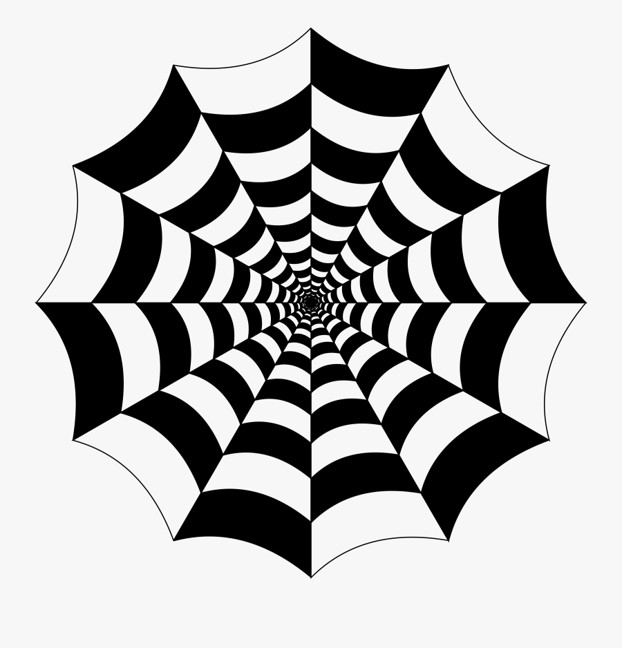 Spider Web Checkered Clip Arts - Black And White Delusion, Transparent Clipart