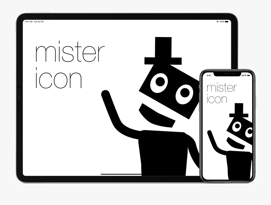 Mister Icon App Running On Iphone Xs And Ipad Pro - Mobile Phone, Transparent Clipart