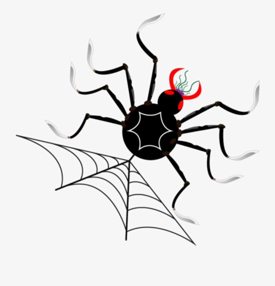 #mq #spider #spiderweb #black #dangerous - Spider, Transparent Clipart
