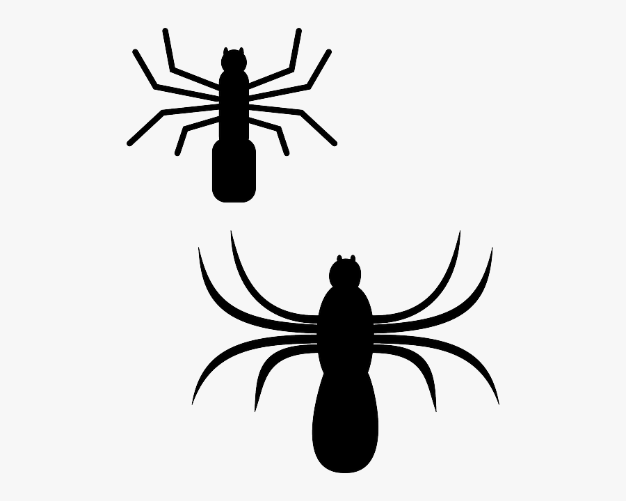 Spiders Silhouette, Cartoon, Bugs, Spider, Web, Insect, - Spiders Clip Art, Transparent Clipart