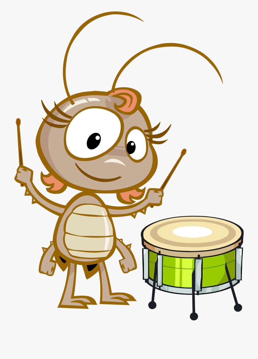 Drum,cartoon,clip Drum,musician - La Cucarachita De La Gallina Pintadita, Transparent Clipart