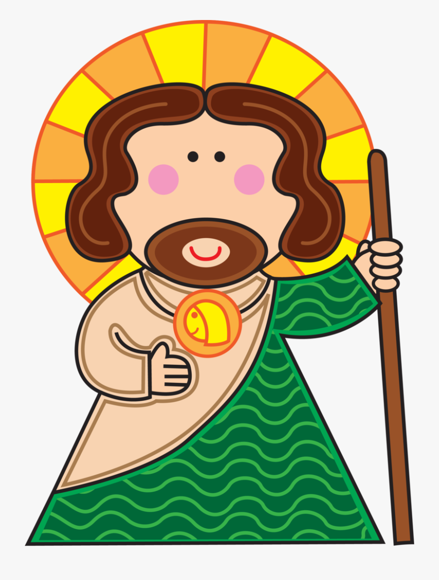Distroller Judas Tadeo Vector - San Judas Tadeo Caricatura Para Colorear, Transparent Clipart