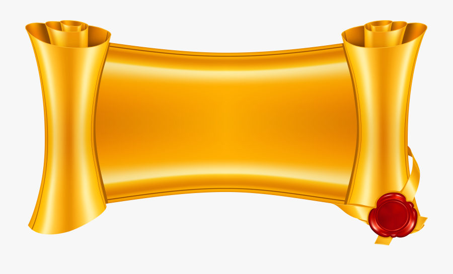 Gold Scroll Banner Png, Transparent Clipart