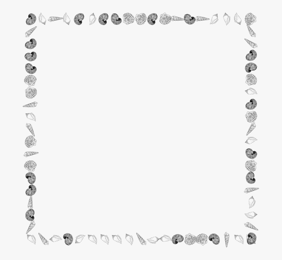 Picture Frame,line Art,area - Sea Borders Clipart Black And White, Transparent Clipart
