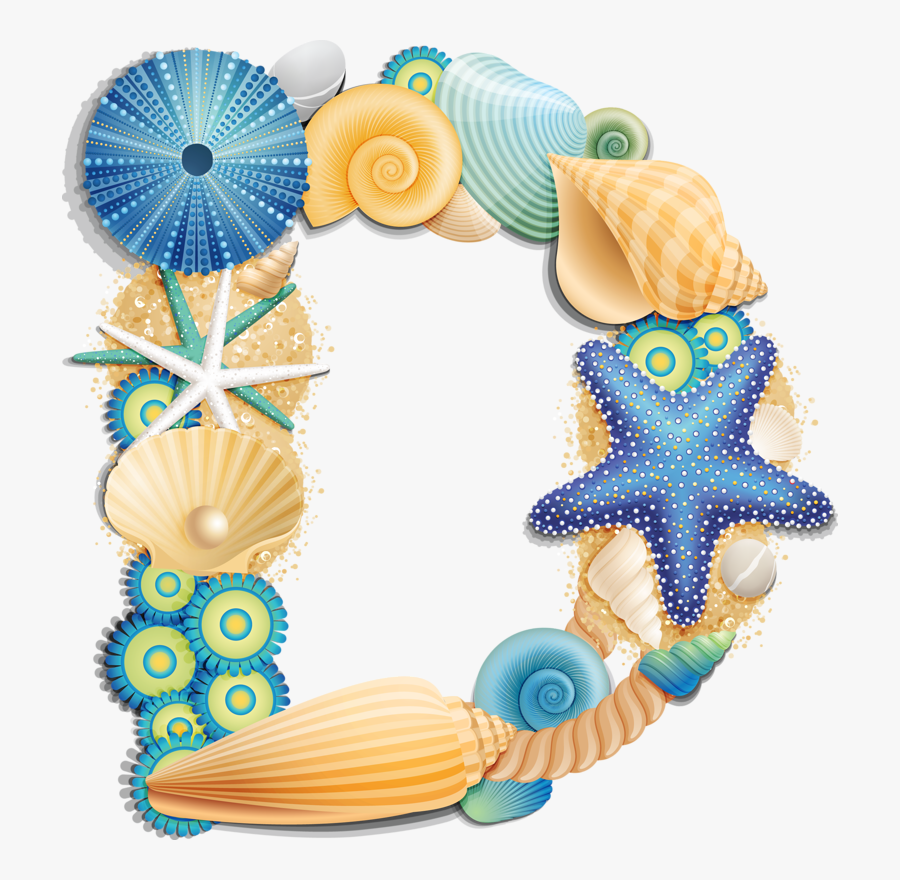 Seashell Alphabet, Blue By Яндекс - Transparent Background Sea Shell Clip Art, Transparent Clipart