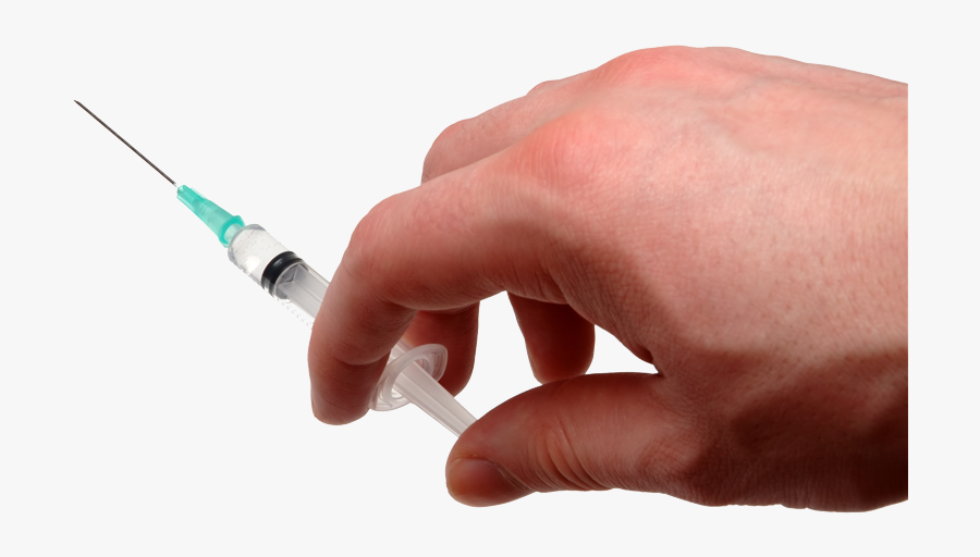 Syringe In Hand Png, Transparent Clipart