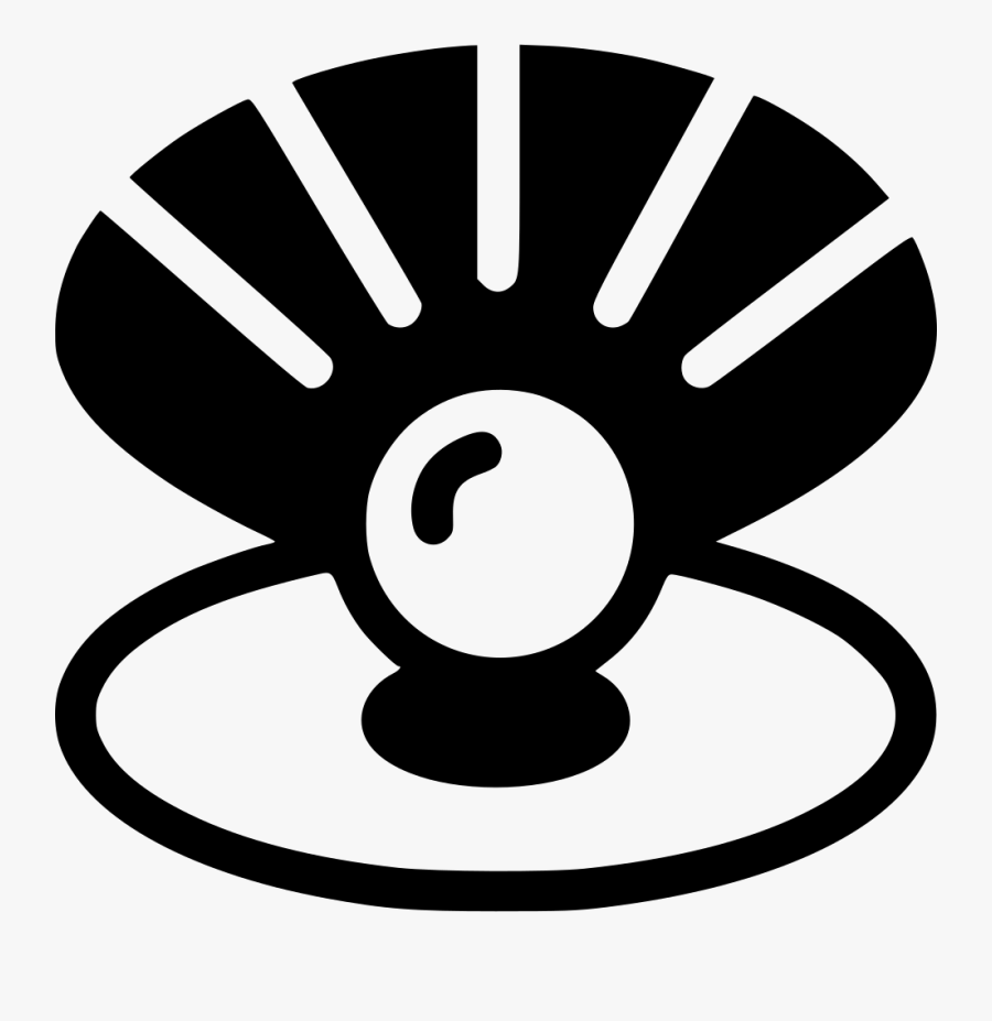 Pearl Sea Shell - Pearl Png Black And White, Transparent Clipart
