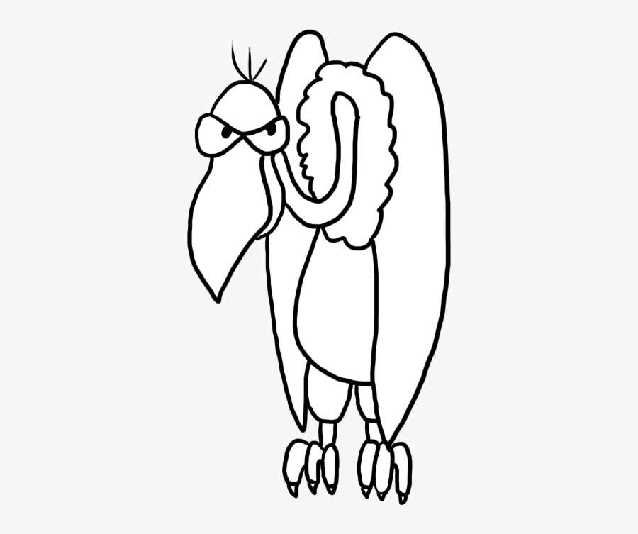 Vulture Sketch - Cartoon, Transparent Clipart