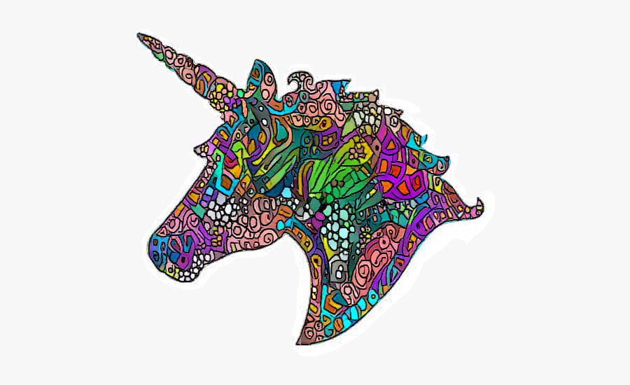 Neural Style Transfer - Unicorn Head Stencil, Transparent Clipart