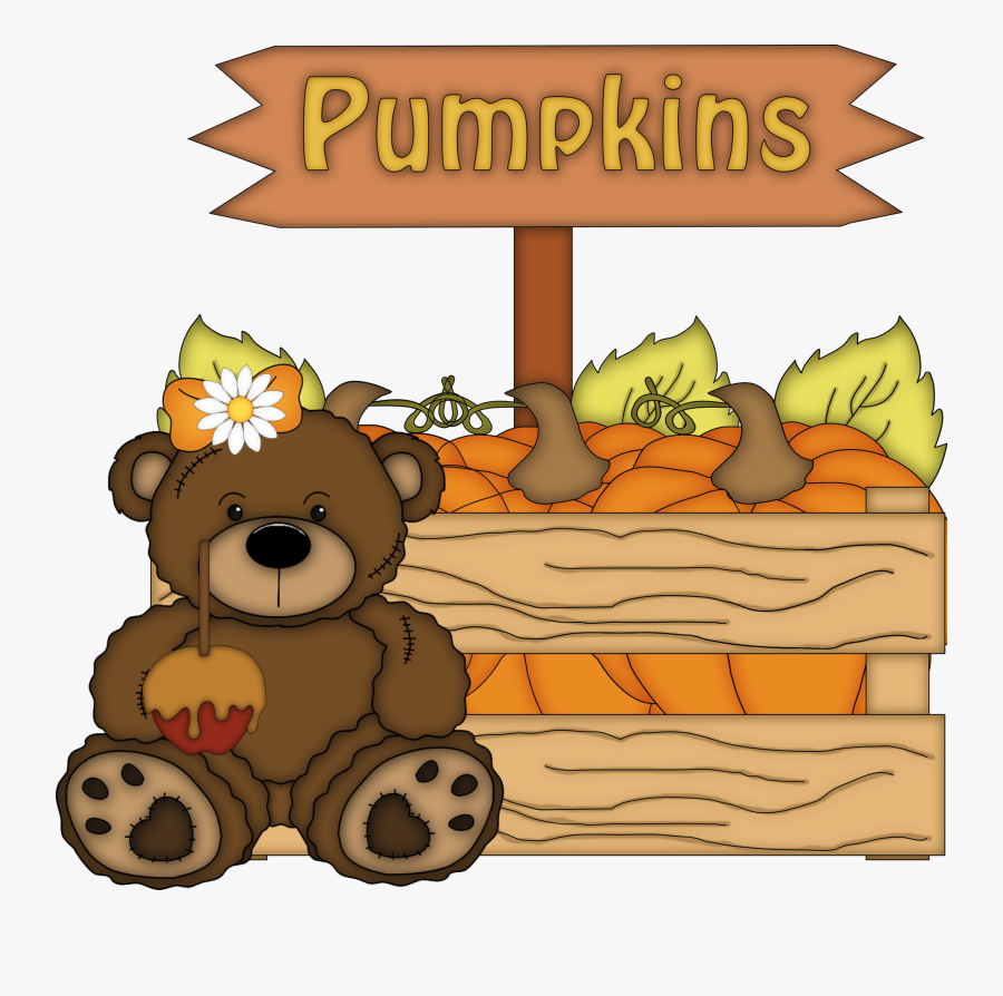 Transparent Fall Autumn Teddy Bears Png, Transparent Clipart