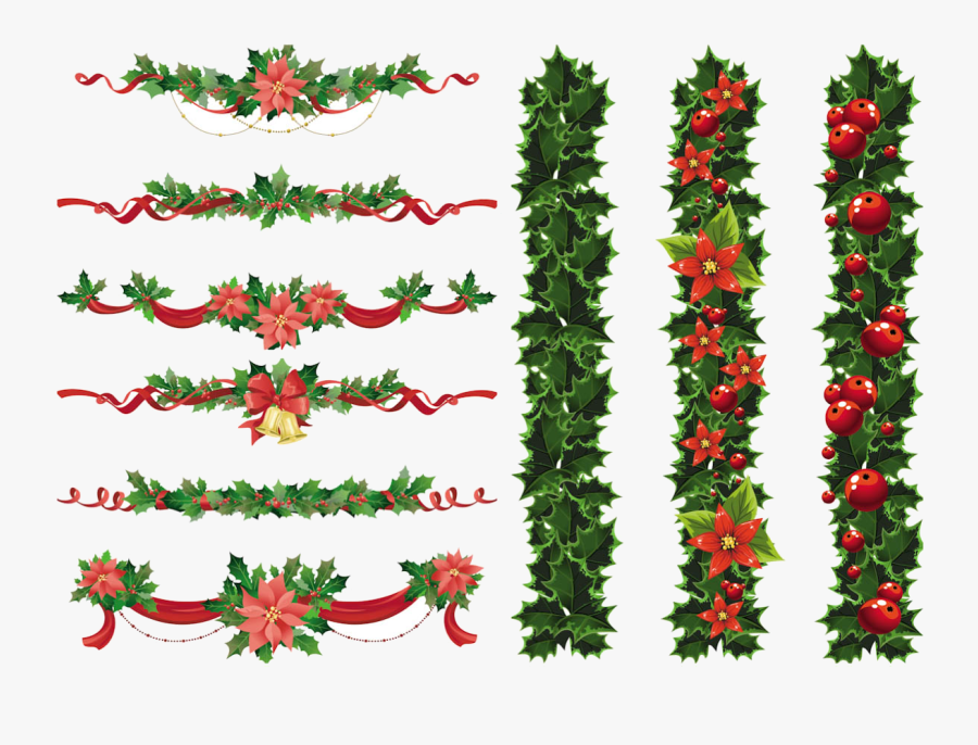 Christmas Border Free Clipart For Mac Collection Transparent - Christmas Garland Free Vector, Transparent Clipart