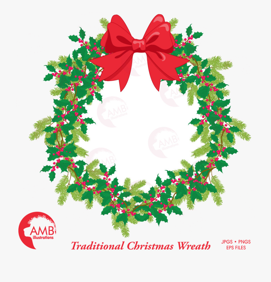 Holiday Christmas Wreath Traditional Clipart Base Transparent - Christmas Day, Transparent Clipart