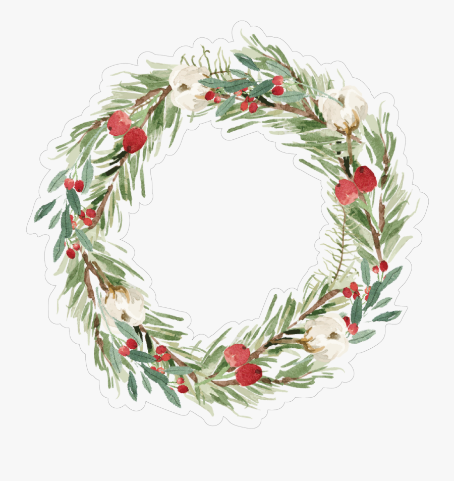 Christmas Wreath Print & Cut File - Wreath, Transparent Clipart