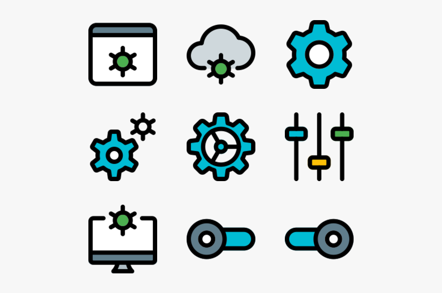 Gear Icons, Transparent Clipart