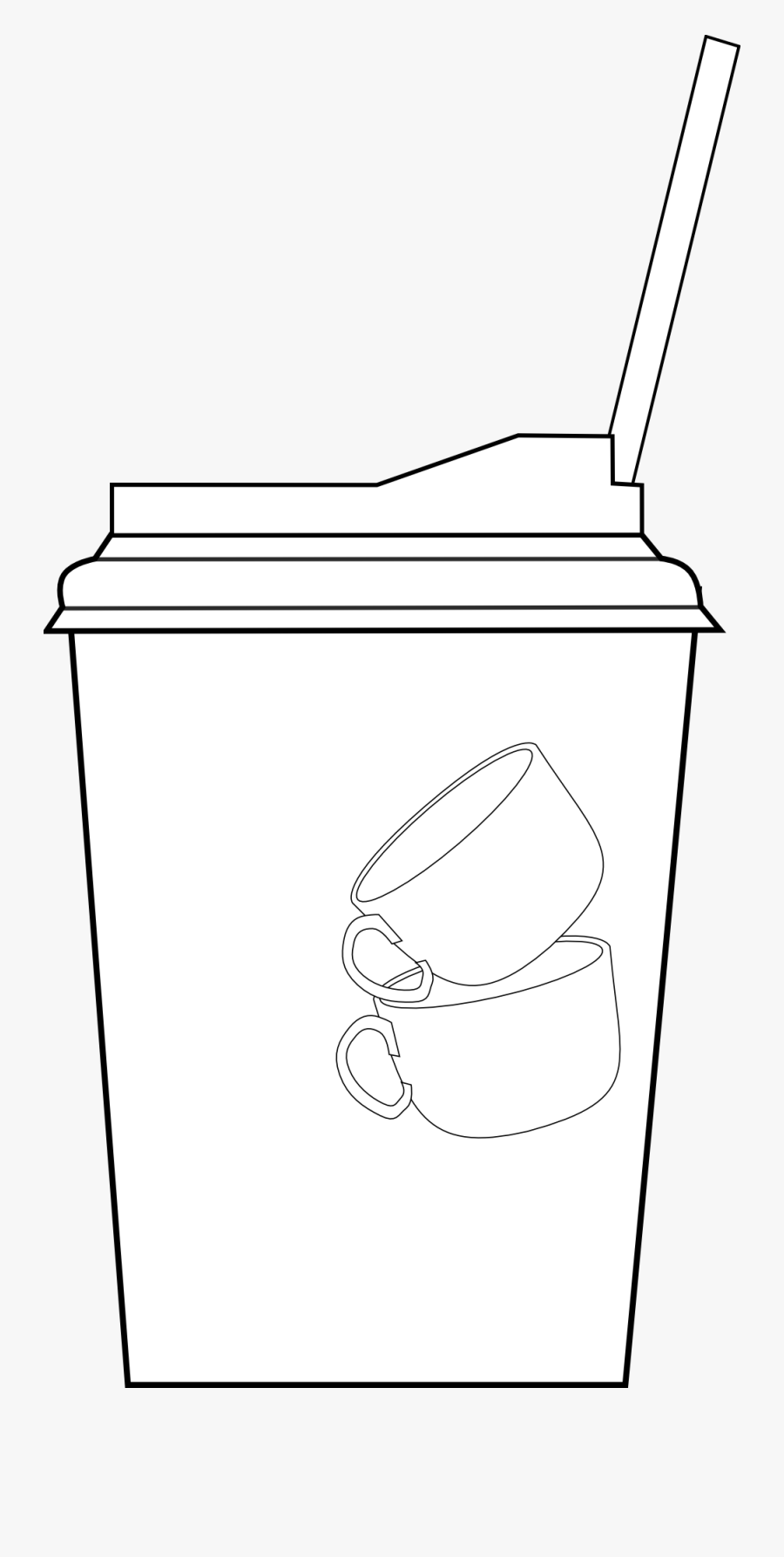 Antontw Coffee Cup Black White Line Art 555px - Coffee Cup Clip Art, Transparent Clipart