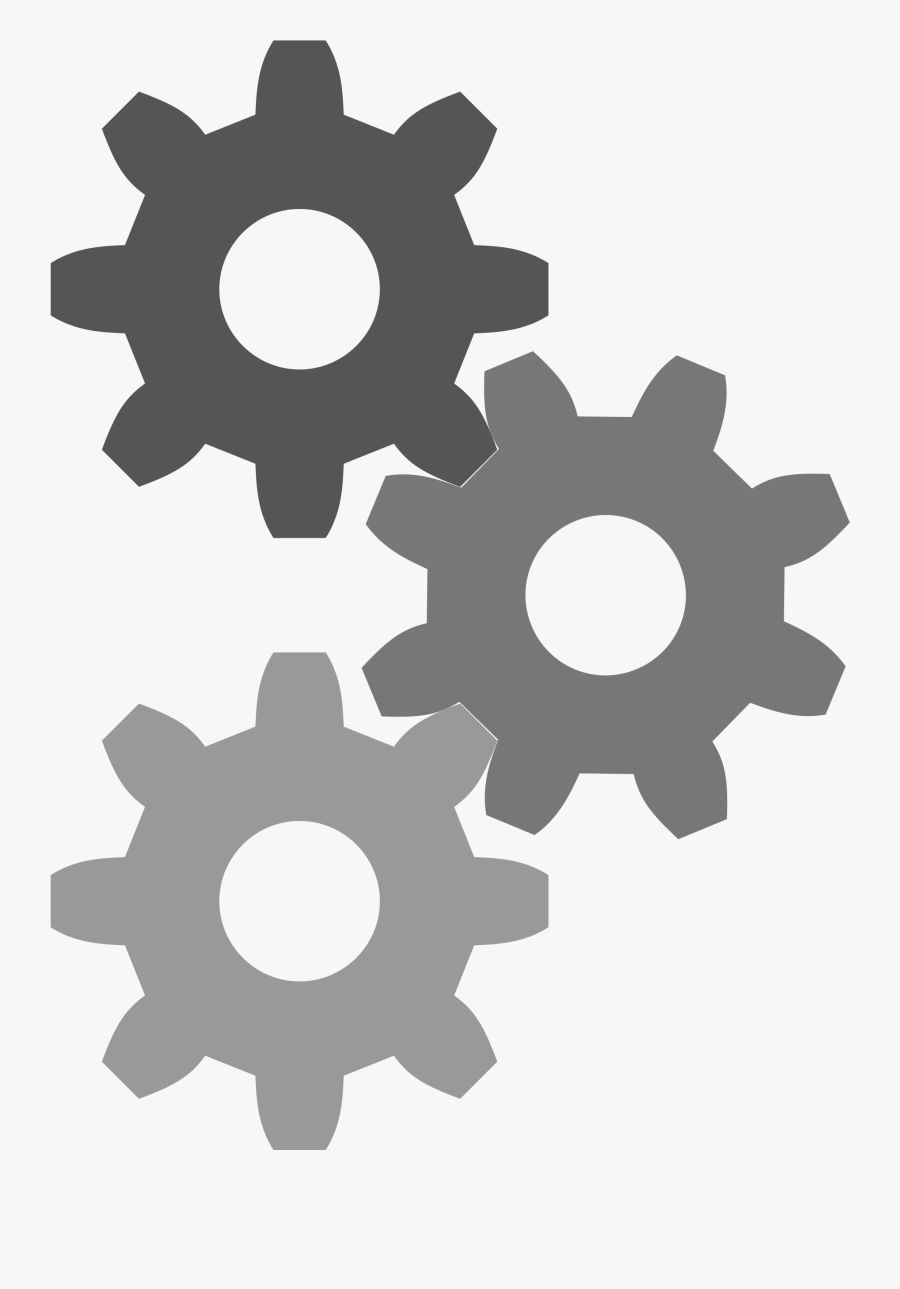 Transparent Gear Cog Clipart Black And White Download - Gears Icon Grey, Transparent Clipart