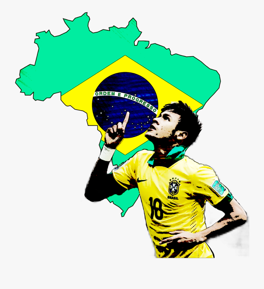 Neymar Football Soccer Landscape Art Painting Clipart - Neymar Wall Sticker, Transparent Clipart