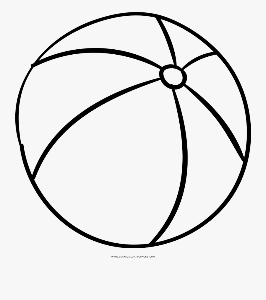 Beach Ball Coloring Page - Transparent Beach Ball To Color, Transparent Clipart