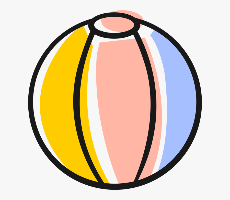 Vector Illustration Of Inflatable Beach Ball Water - Beach Ball Drawing, Transparent Clipart