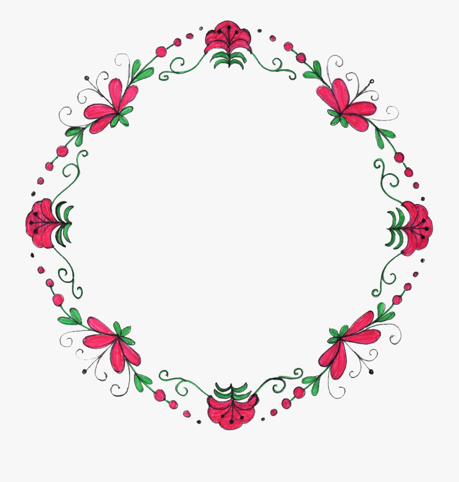 Transparent Circle Border Clipart - Circle Flower Frame Png Hd, Transparent Clipart