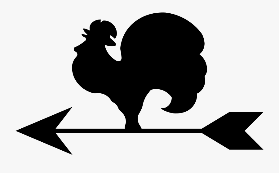 Rooster Weather Vane Silhouette - Clip Art Weather Vane, Transparent Clipart