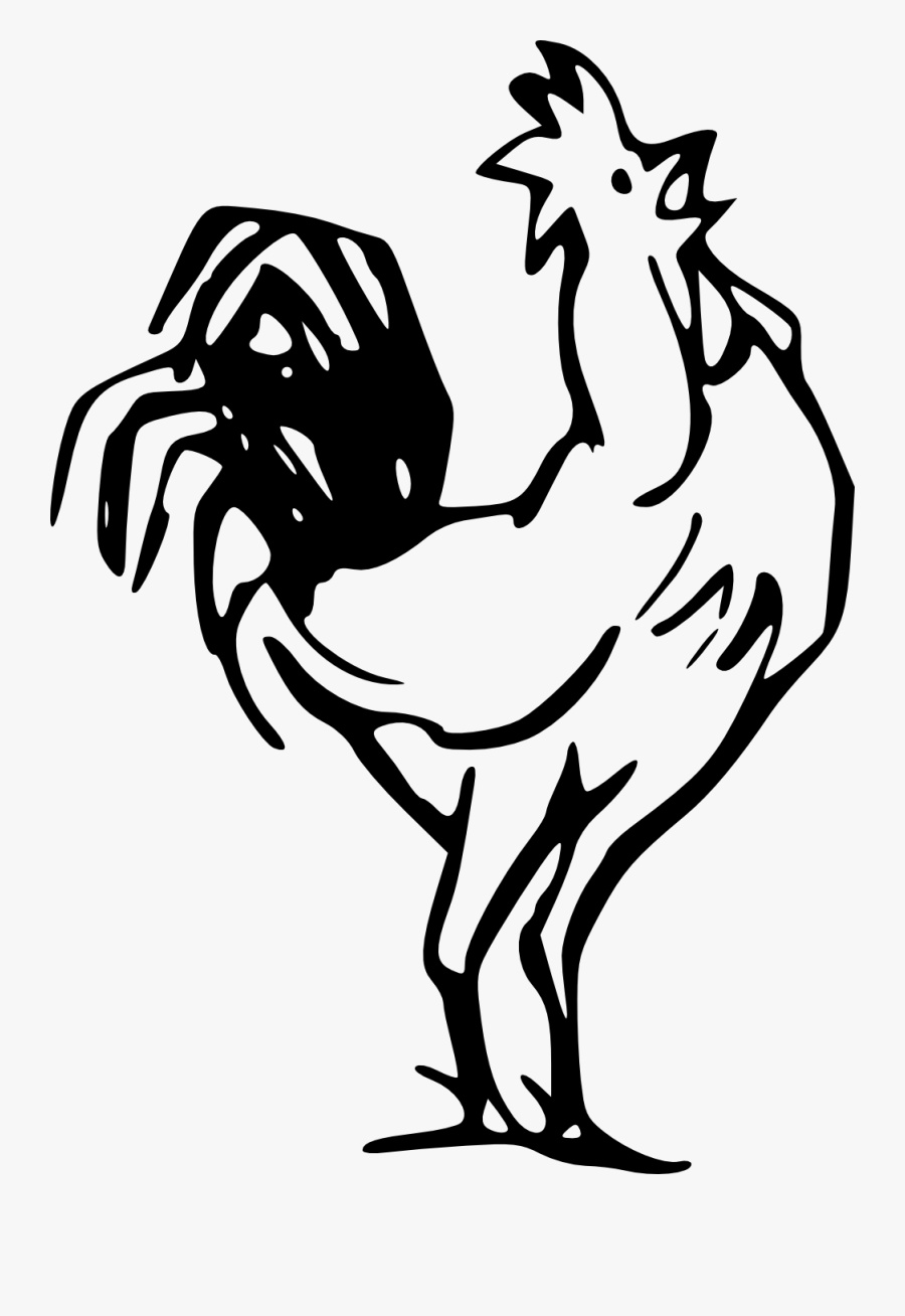 Rooster Art Black And White, Transparent Clipart