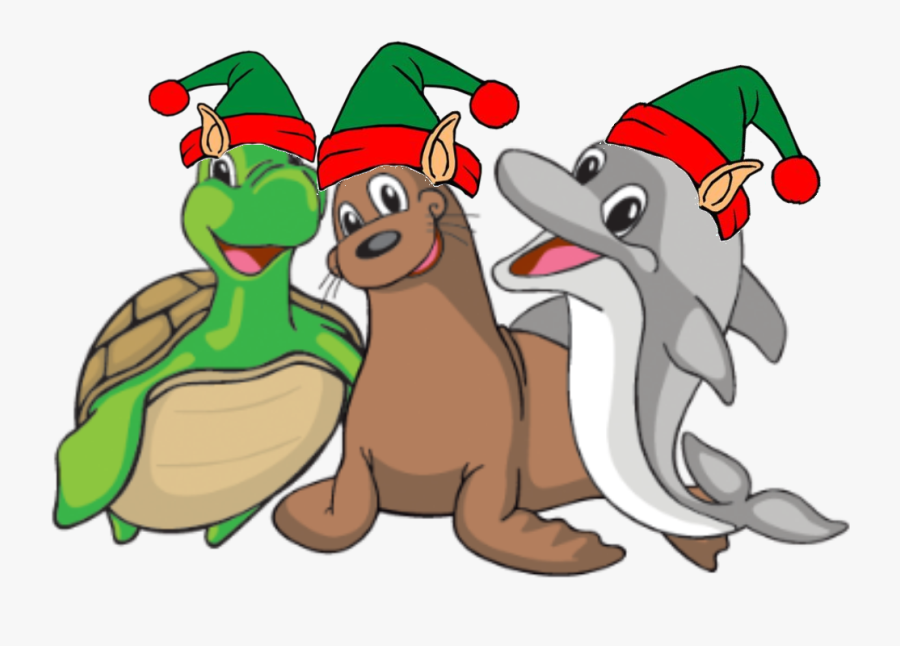 Christmas Swimming Clipart, Transparent Clipart