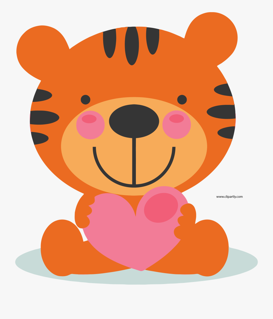 Large Cute Valentine Tigger Clipart Png Image Download - Cute Tiger Face Clipart, Transparent Clipart
