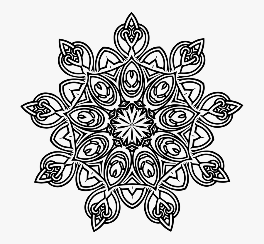 Line Art,flower,leaf - Geometric Flower Clip Art, Transparent Clipart
