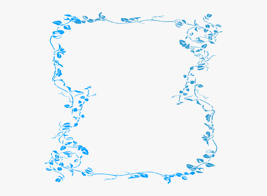 Malibu Blue Floral Border Svg Clip Arts - Red Wedding Invitation Border Png, Transparent Clipart