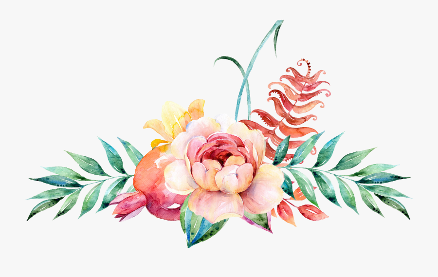 Flower Cliparts Png Border - Watercolor Flower Vector Png, Transparent Clipart