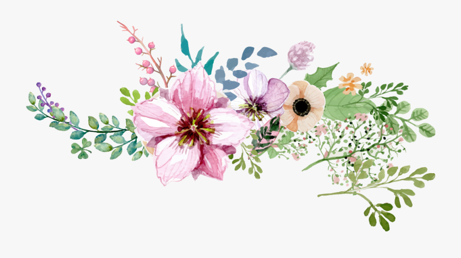 Transparent Floral Border Clipart - Flower Border Watercolor Png, Transparent Clipart