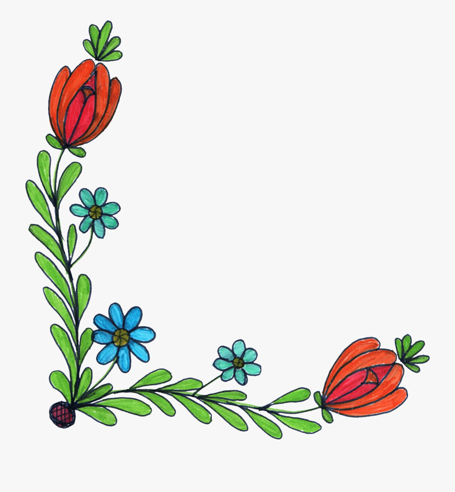 Clip Art Floral Corner Borders Clip Art - Png Flower Clipart Vintage, Transparent Clipart