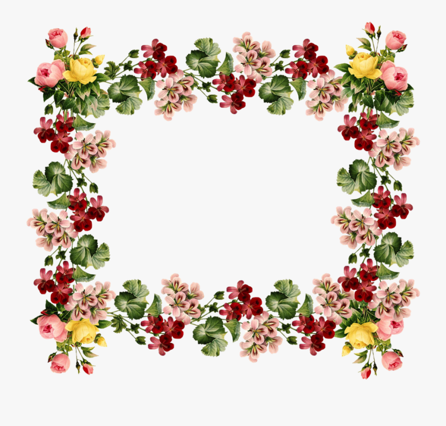 Download Frames And Borders - Vintage Floral Border Free, Transparent Clipart