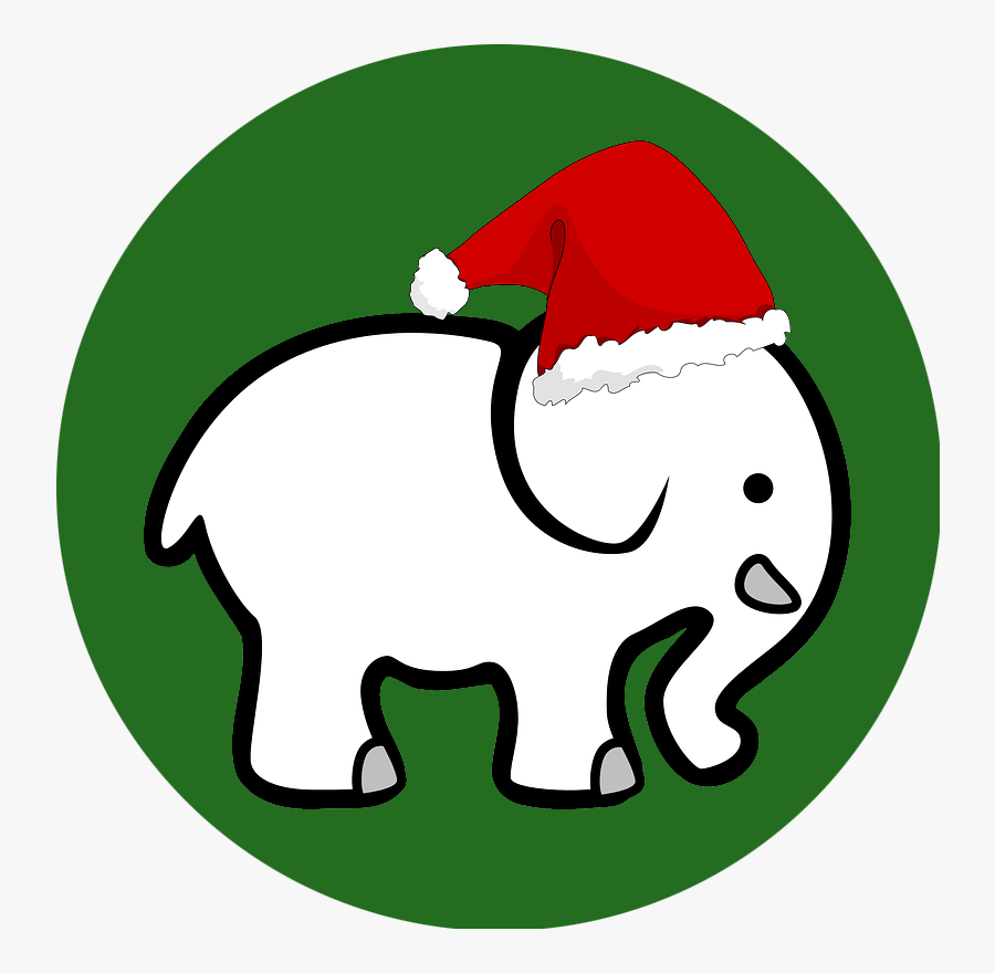 Transparent White Elephant Png - Santa Hat Clip Art, Transparent Clipart