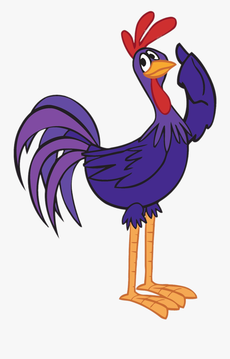Rooster Tororo Wing Up - Lottie Dottie Chicken Purple Rooster, Transparent Clipart