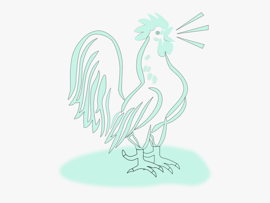 Rooster, Green, Outline Svg Clip Arts - Animal Voices, Transparent Clipart