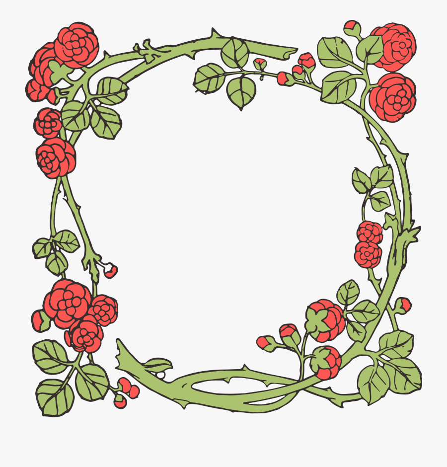 Rose Frame Vector Png, Transparent Clipart