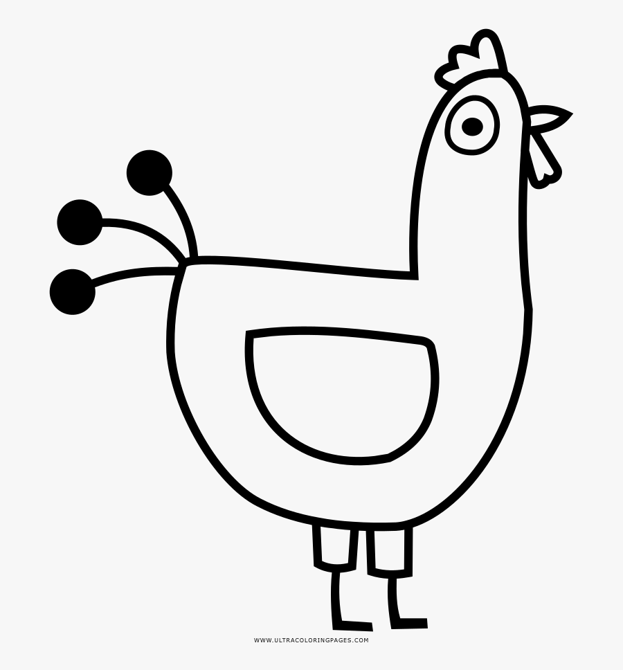 Rooster Coloring Page - Cartoon, Transparent Clipart